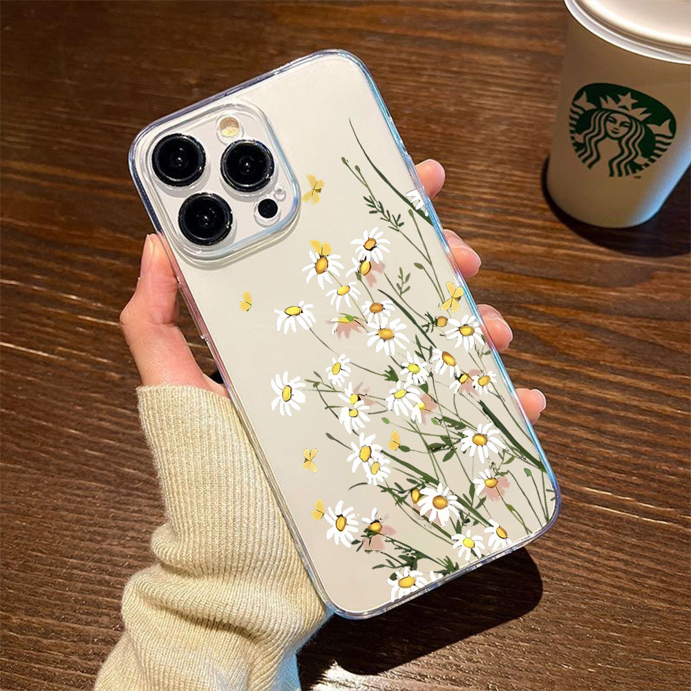 Apple Iphone 15 - غطاء هاتف جديد بتصميم زهرة الأقحوان